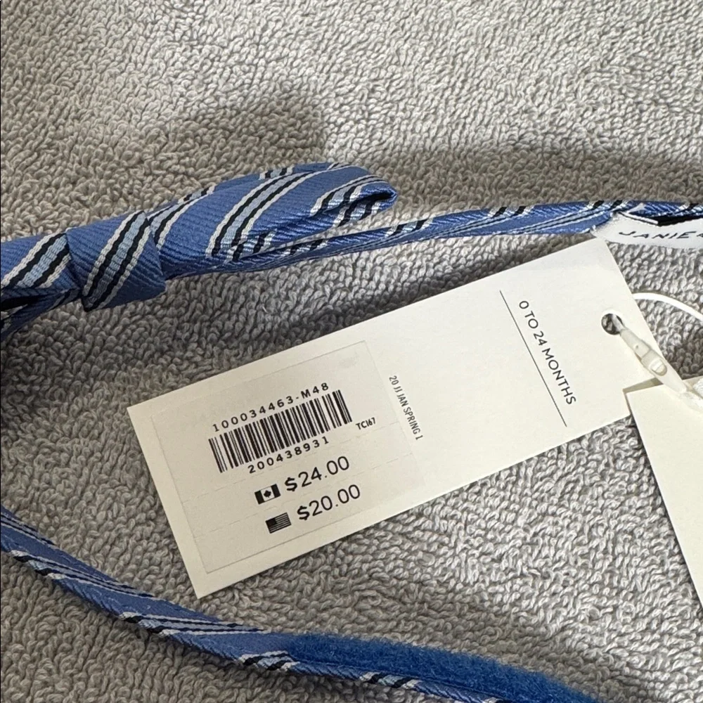 Janie and Jack bodysuit NWT  Blue White Striped Tiger shirt sleeve and a nwt tie
